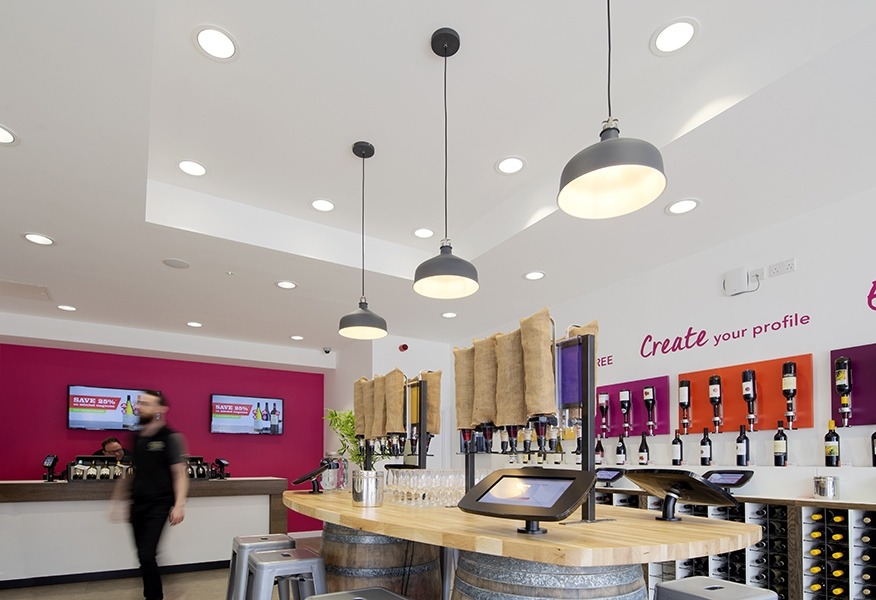 Tamlite Majestic Wines Summertown shop floor LED lighting