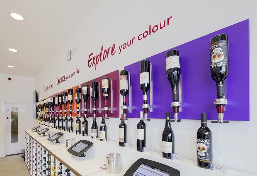 Tamlite Majestic Wines Summertown bottle display LED lighting