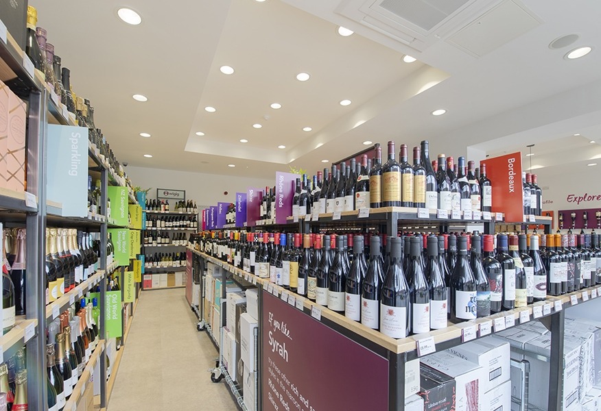 Tamlite Majestic Wines Summertown shop floor LED lighting