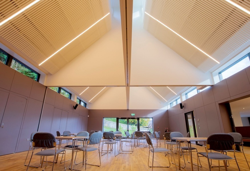 Tamlite Monifieth Parish Church Dundee communal seating area LED lighting