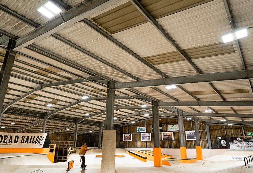 Tamlite Mount Hawke Skatepark Truro EXPO ramps LED lighting