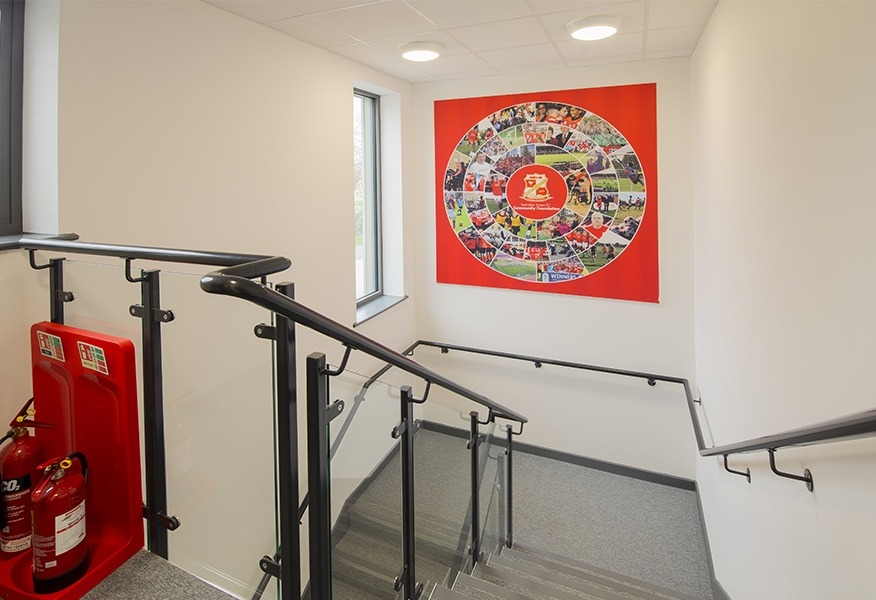 Tamlite Swindon Town FC Foundation Park stairway LED lighting