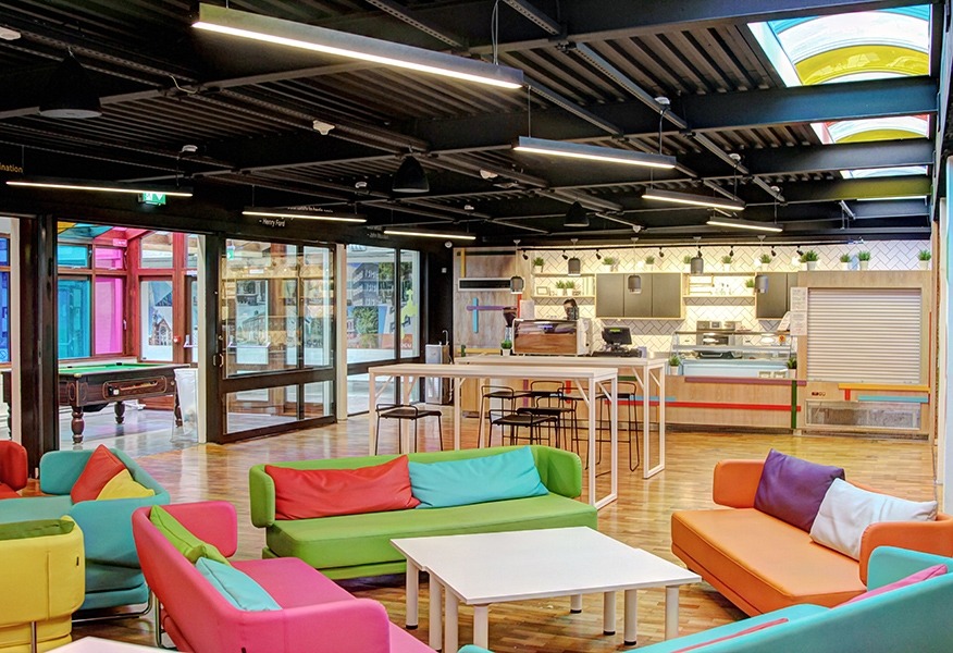 Tamlite Dublin City University canteen communal area LED lighting