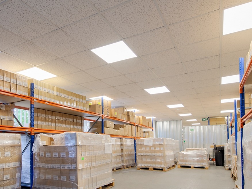 Tamlite Lemonpath Leicester LED lighting storage pallets