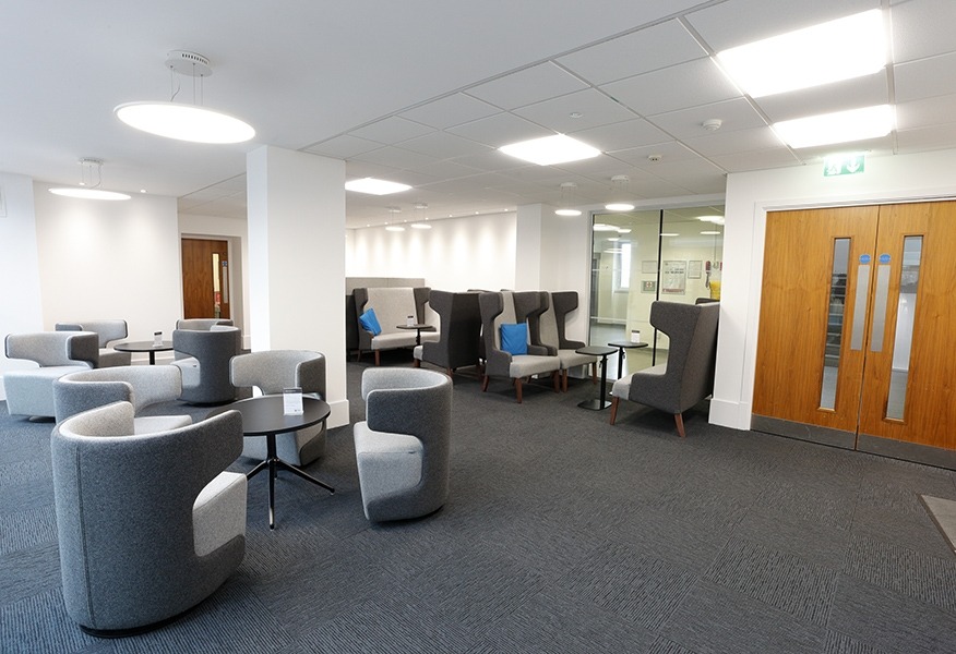 Tamlite Registers of Scotland Edinburgh seating area emergency exit LED lighting
