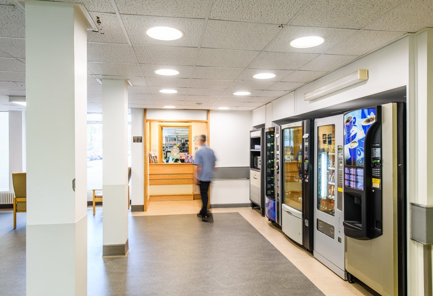 Tamlite Princess Elizabeth Hospital Guernsey reception area LED lighting