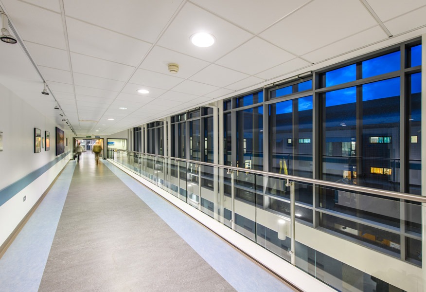 Tamlite Princess Elizabeth Hospital Guernsey hallway LED lighting