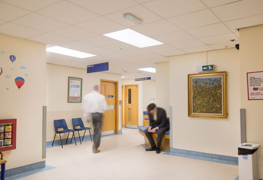 Tamlite Leominster Community Hospital waiting area emergency LED lighting
