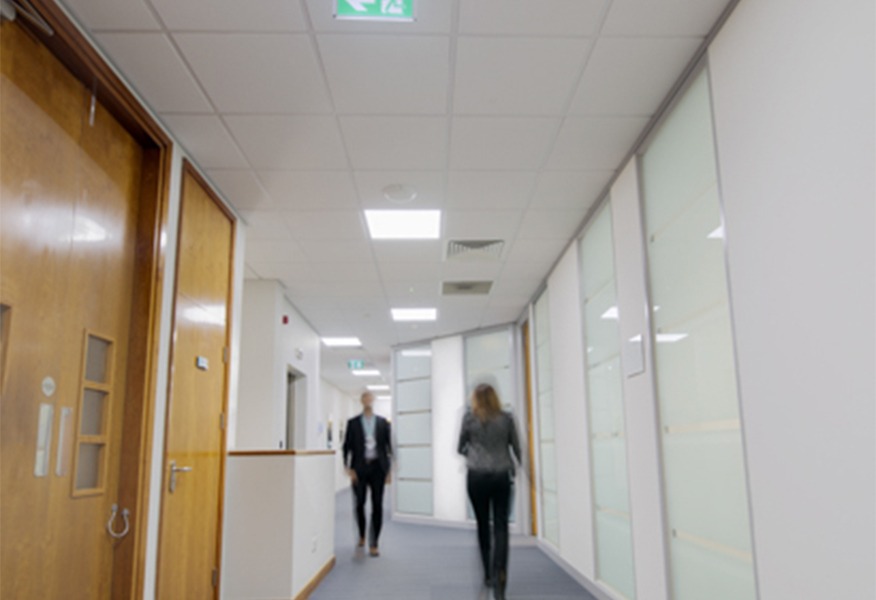 Tamlite Celesio UK Coventry corridor emergency LED lighting