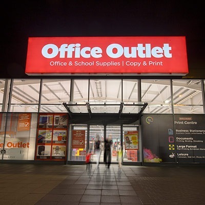 Tamlite Office Outlet Swansea building exterior signage LED lighting