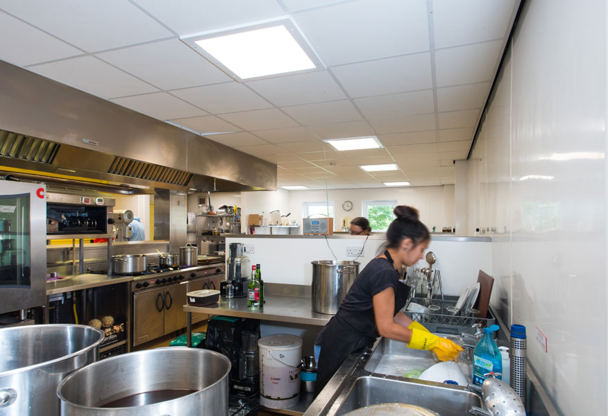 Tamlite The Abbey School Faversham Kent kitchen area LED lighting