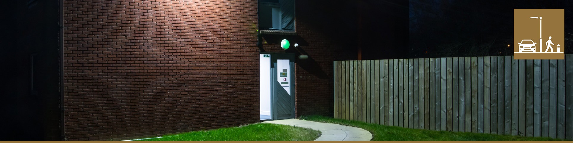 Tamlite Urban emergency LED lighting header with icon