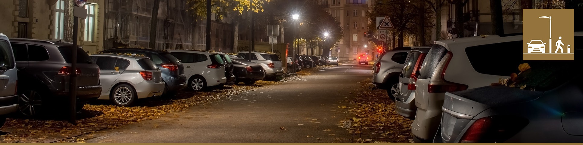 Tamlite Lighting for Crime Prevention street header with icon