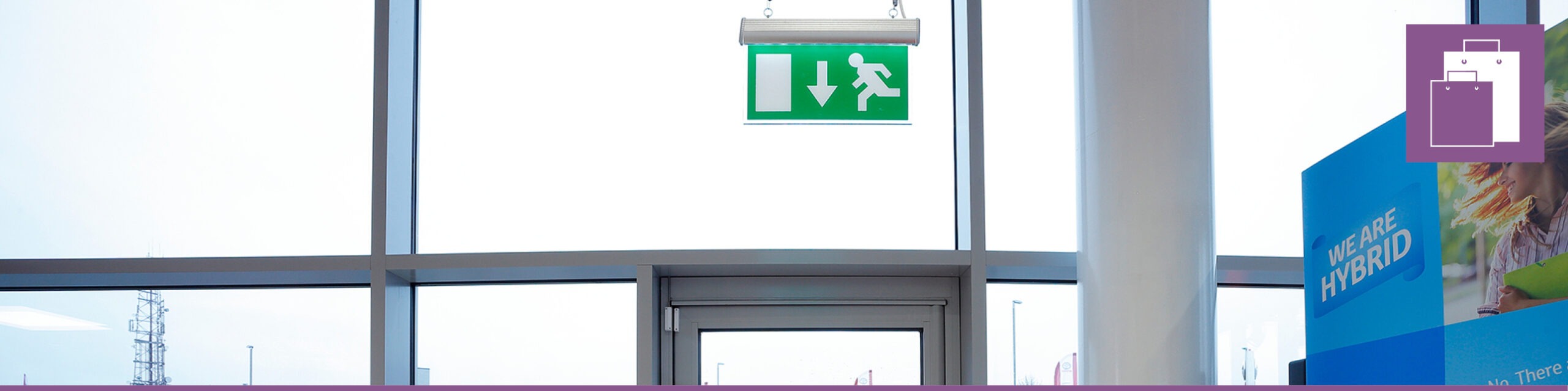 Tamlite lighting for retail emergencies header with icon