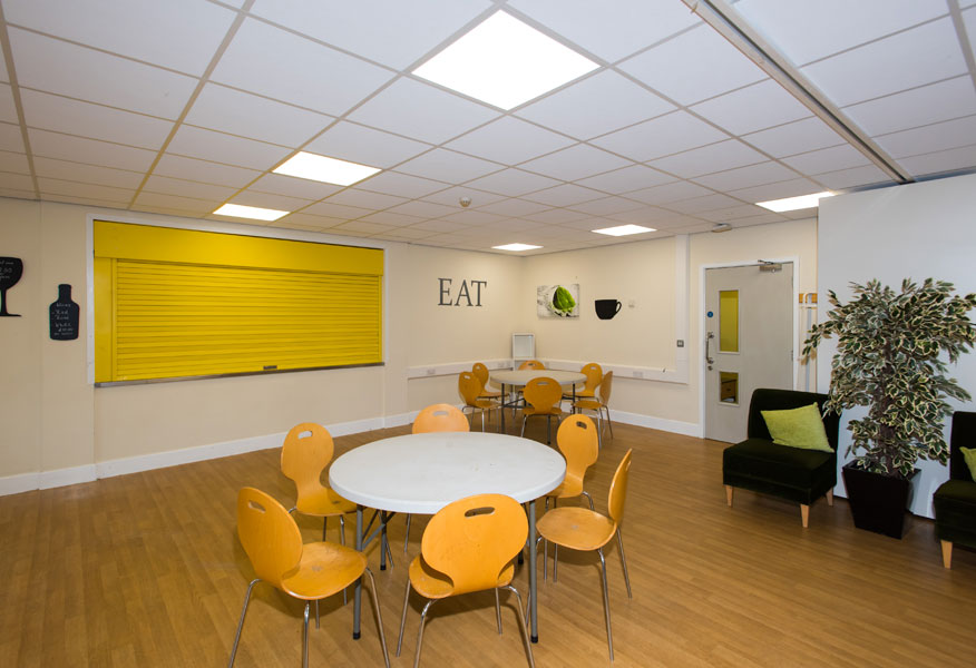 Tamlite The Abbey School Faversham Kent dining area LED lighting