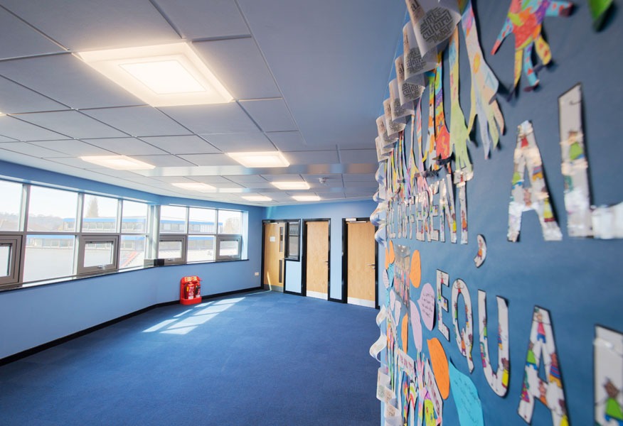 Tamlite Winnington Park Primary School Northwich corridor LED lighting artwork