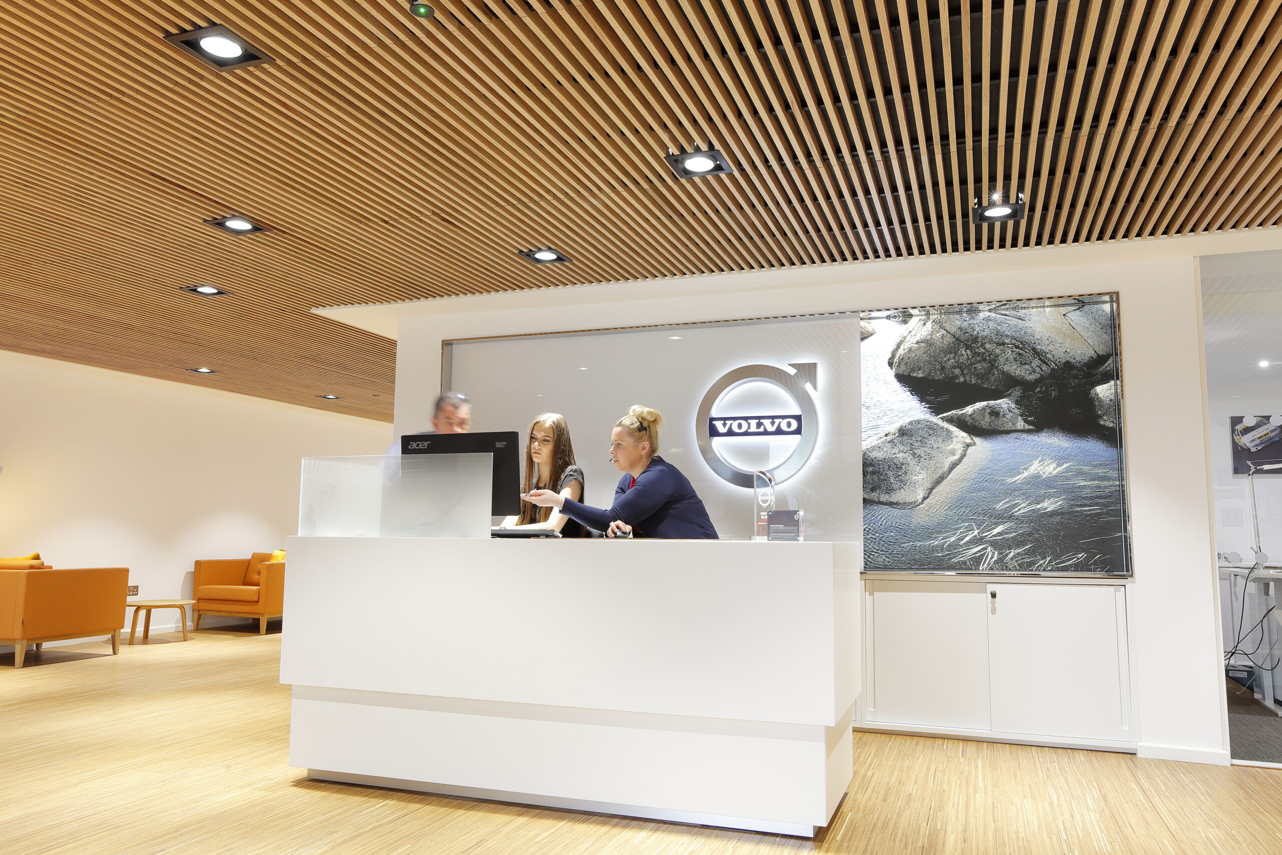 Tamlite Clelands Group reception area lighting