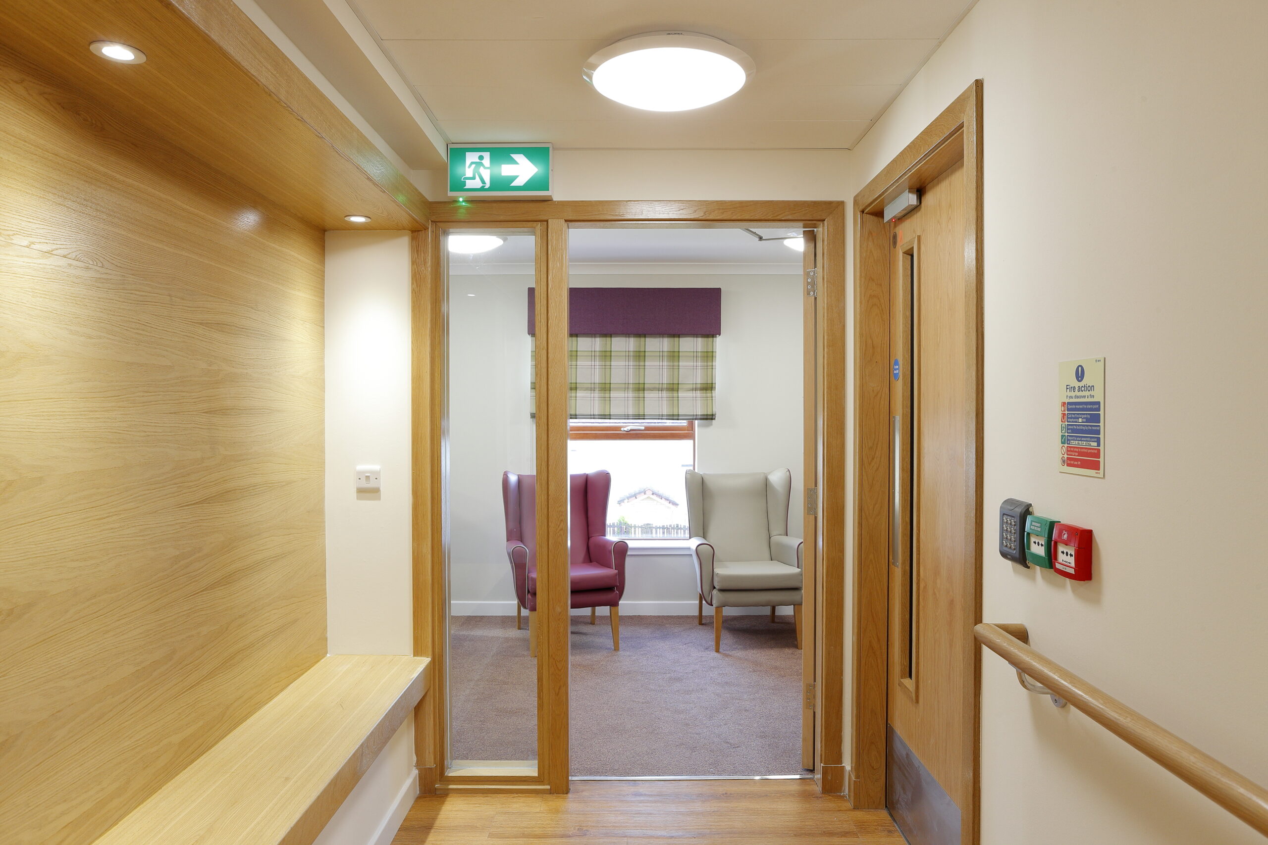 Tamlite Rosehall Care Home hallway LED lighting