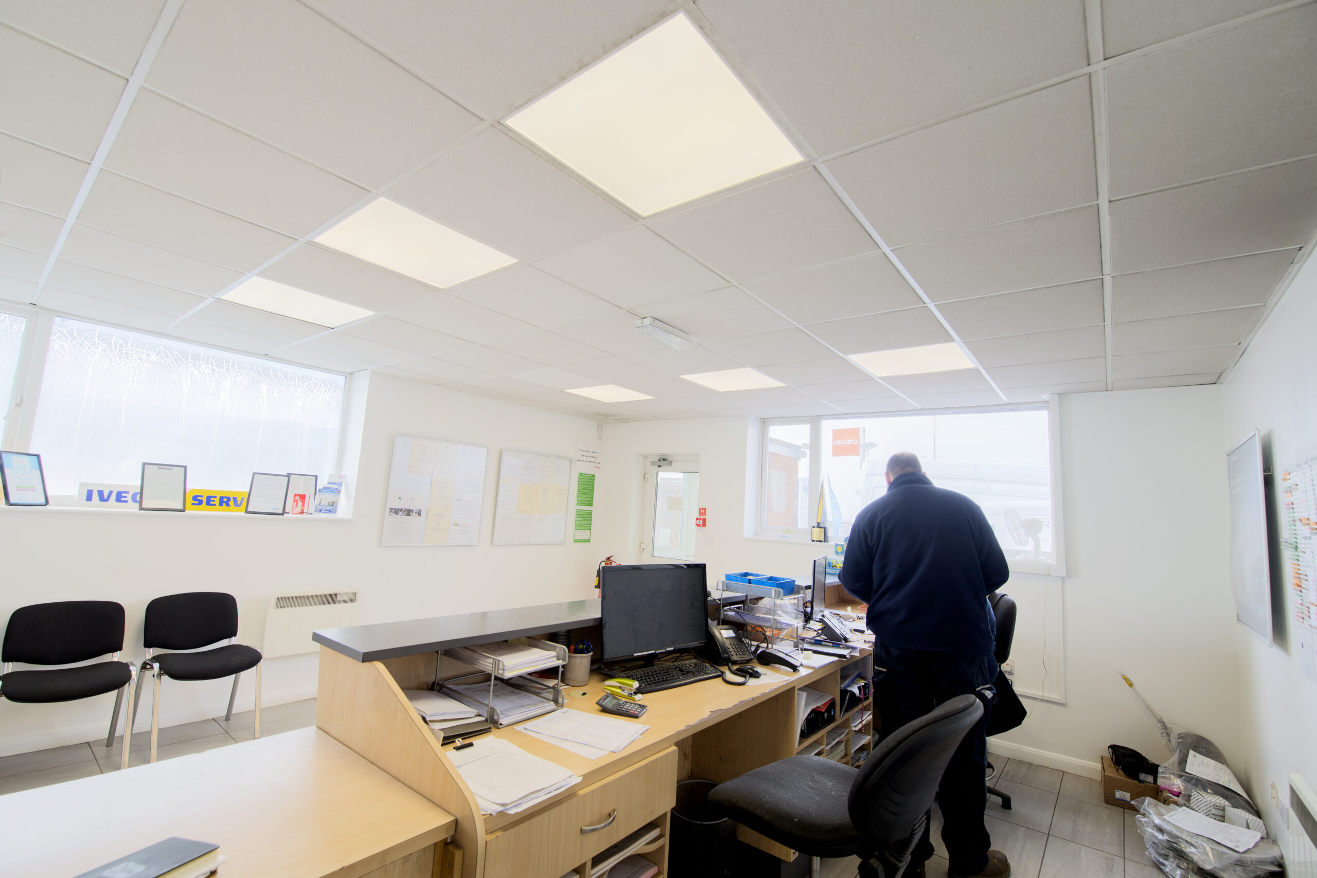 Tamlite Paynes Ford Garage reception area LED lighting