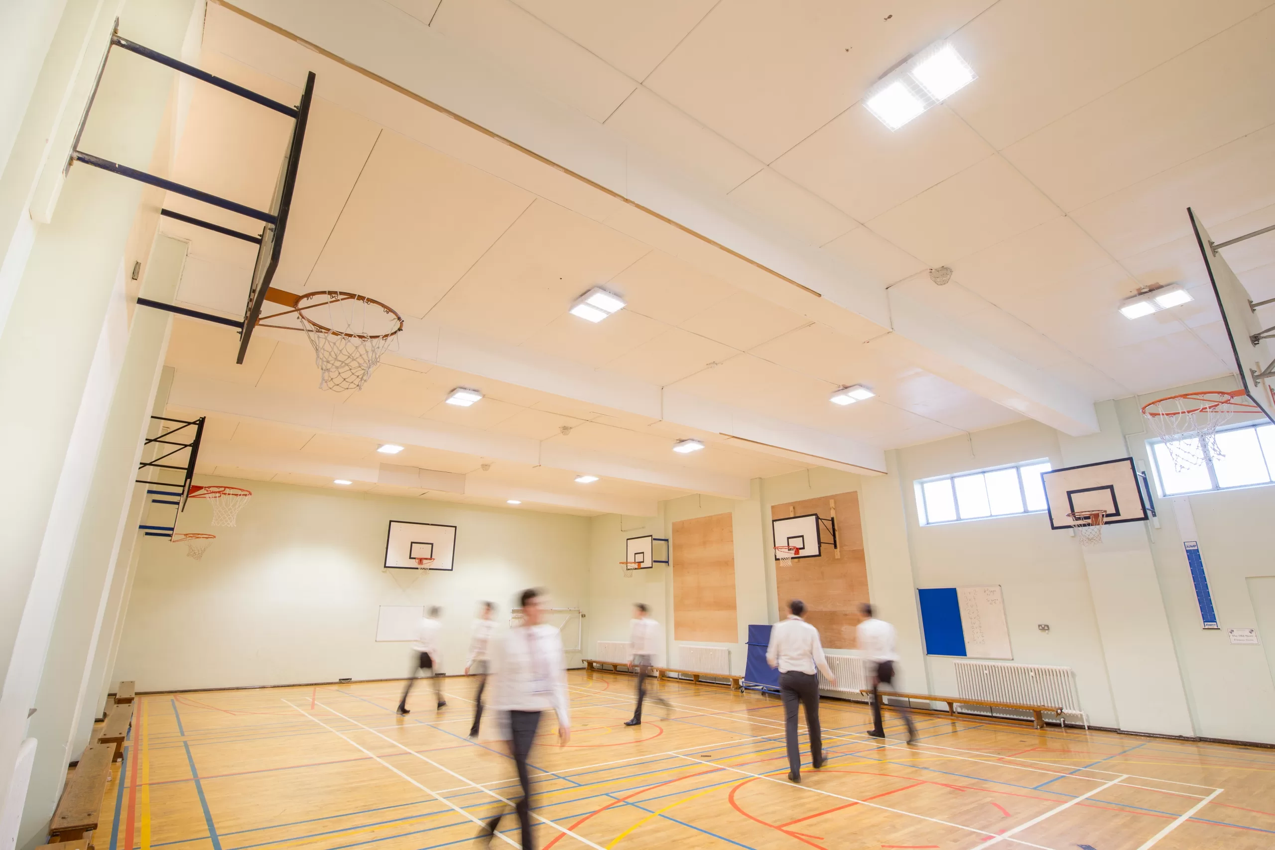 Bay lighting in sports hall
