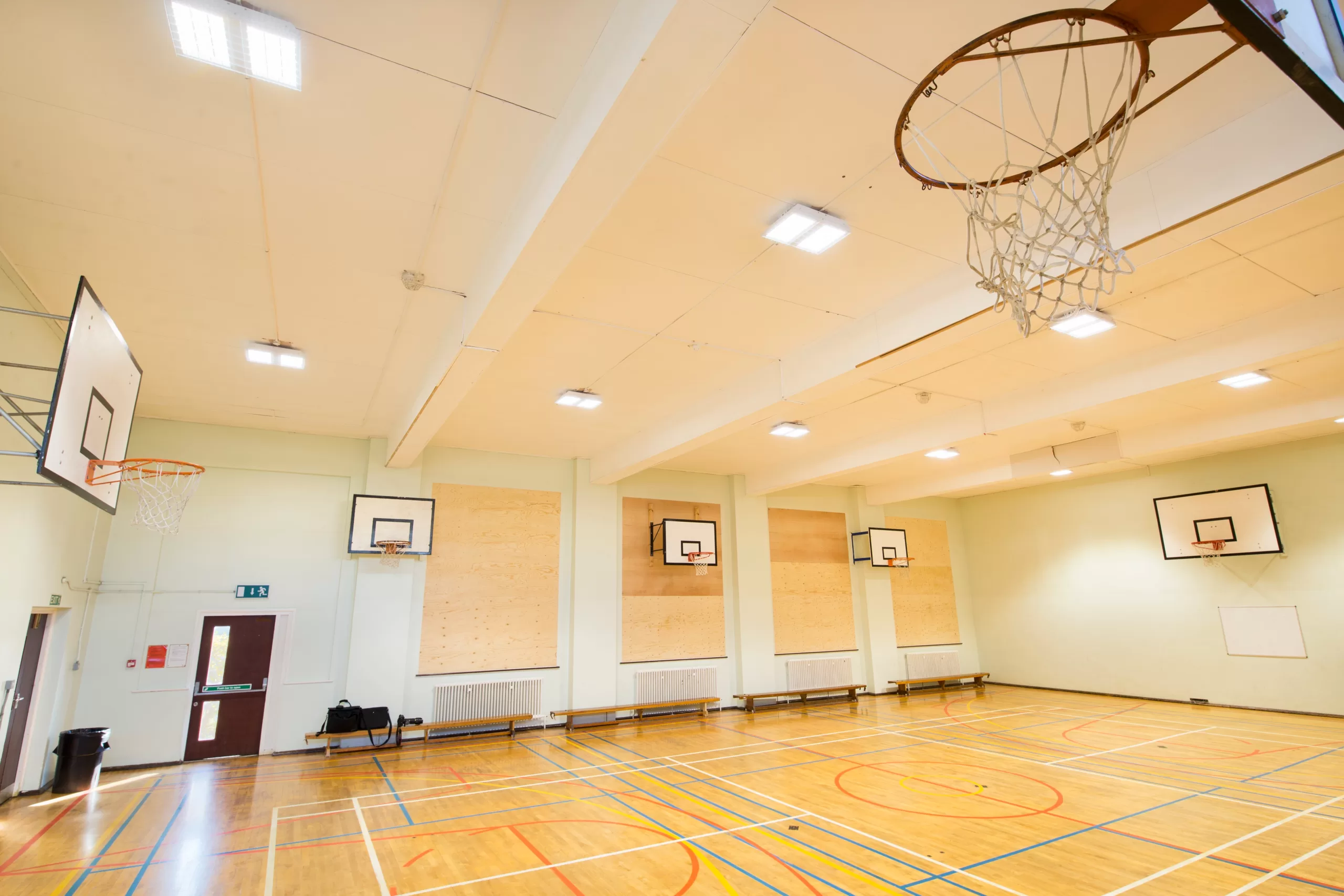 Bay lighting in sports hall