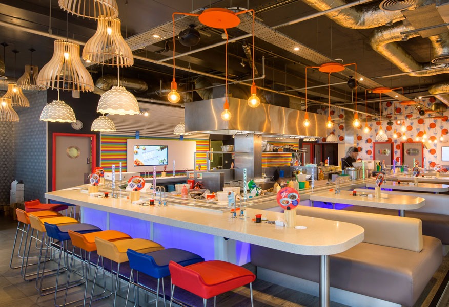Tamlite Yo Sushi Russell Square London restaurant dining are LED lighting