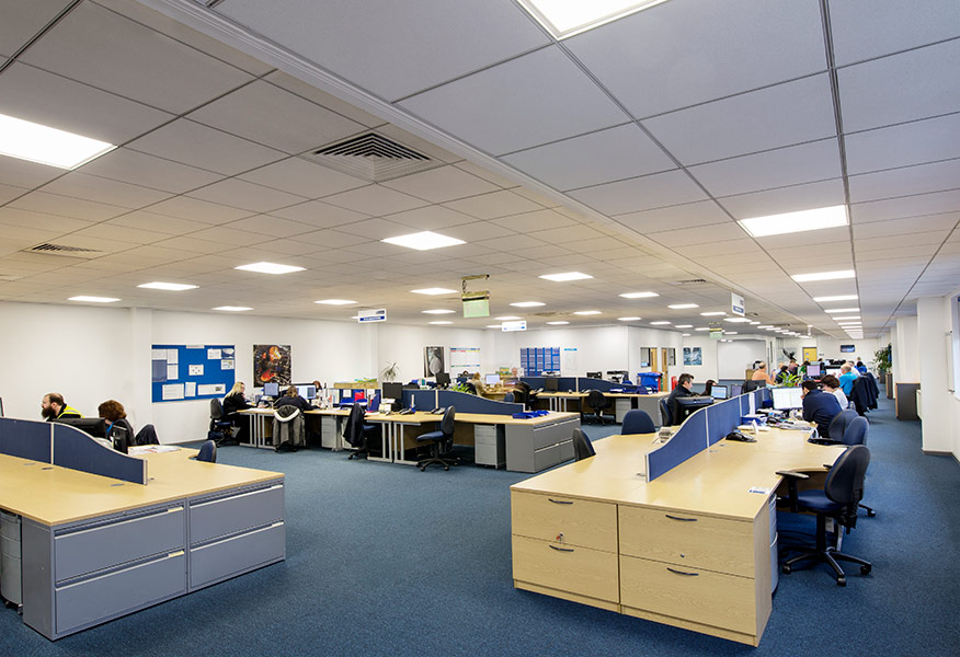 Tamlite ThyssenKrupp Aerospace large office LED lighting