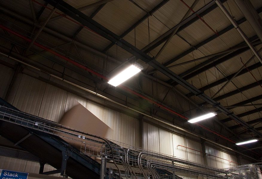 British American Tobacco Corby Warehouse lighting close up Tamlite