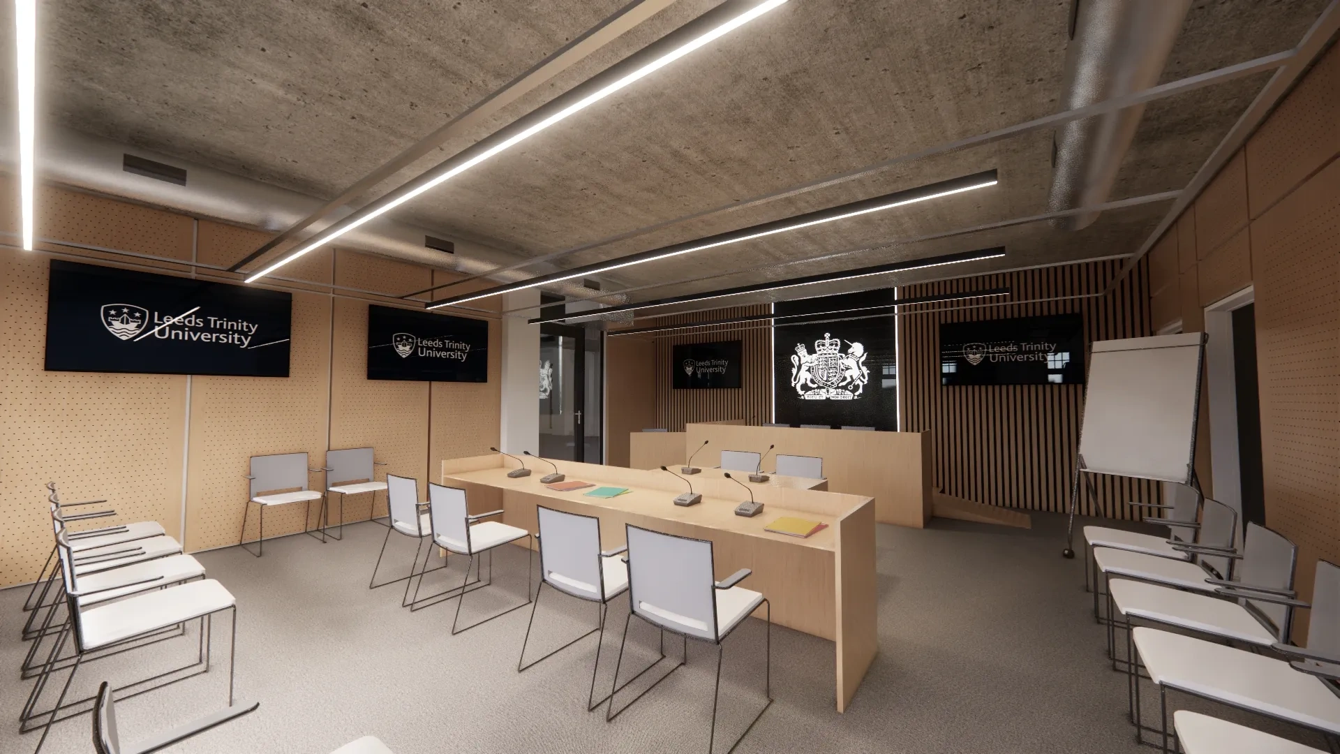 Leeds Trinity University Mock Court Room Set up